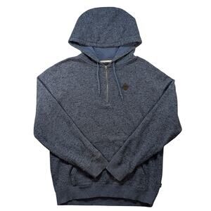 Vans 1/4 Zip Hoodie Mens L Blue Heather Pullover Off The Wall Casual Skate